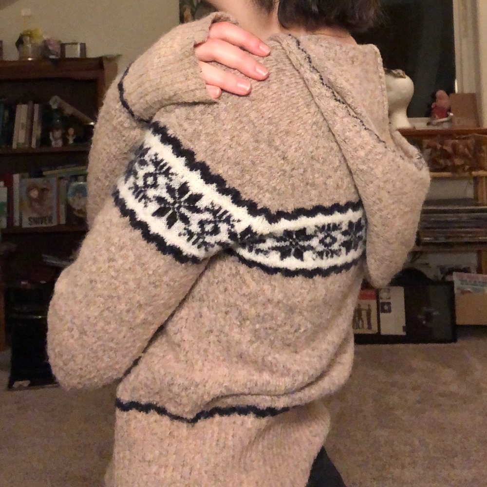 mauve zip-up sweater